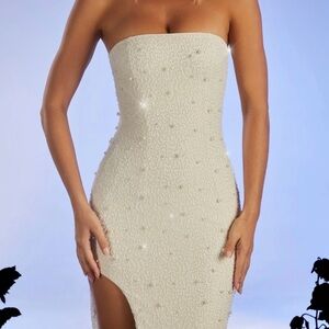 Oh Polly Strapless White Dress